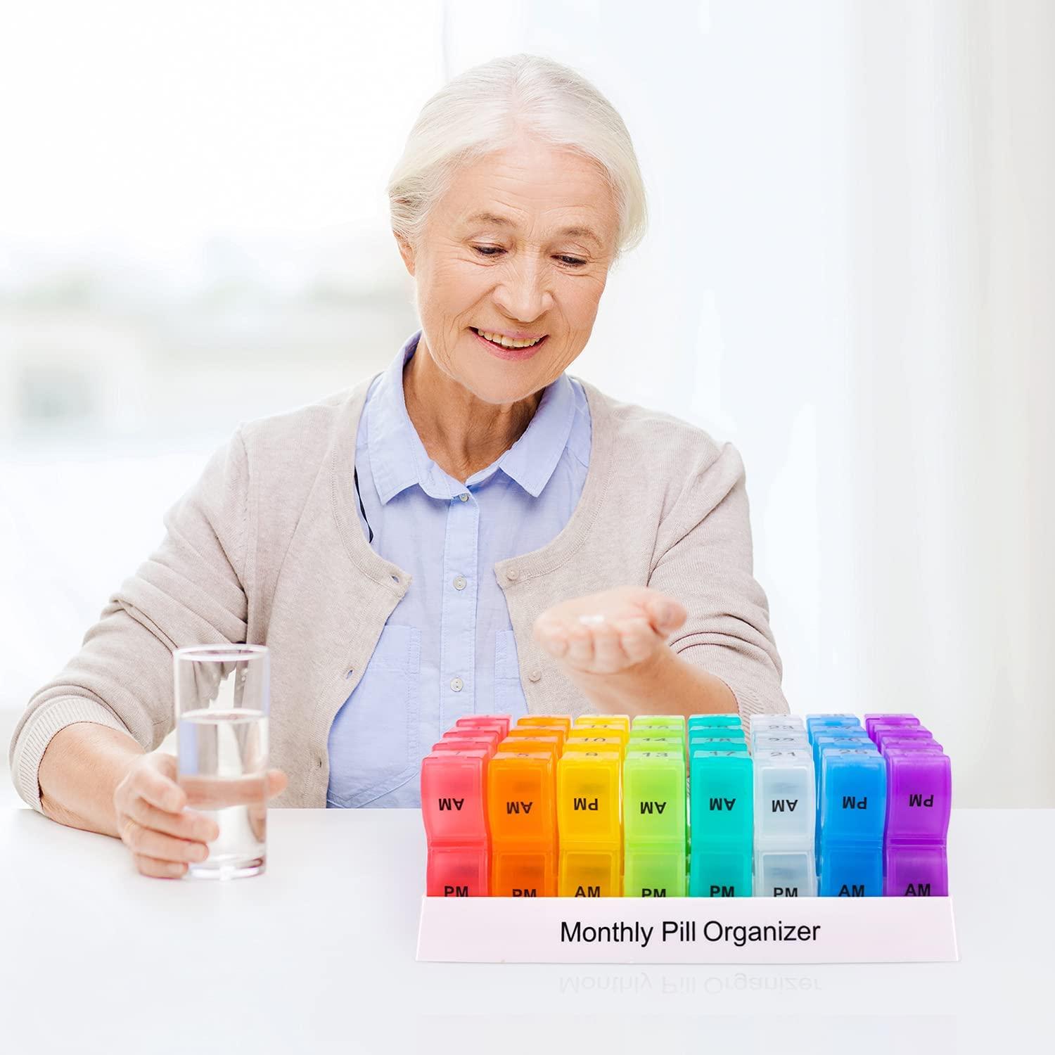 Monthly Pill Organizer, 30 Day Pill Organizer 2 Times a Day, One Month