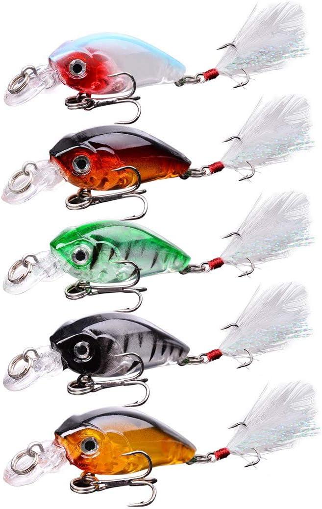 Aorace Fishing Lures Kit Mixed Including Minnow Popper Crank Baits