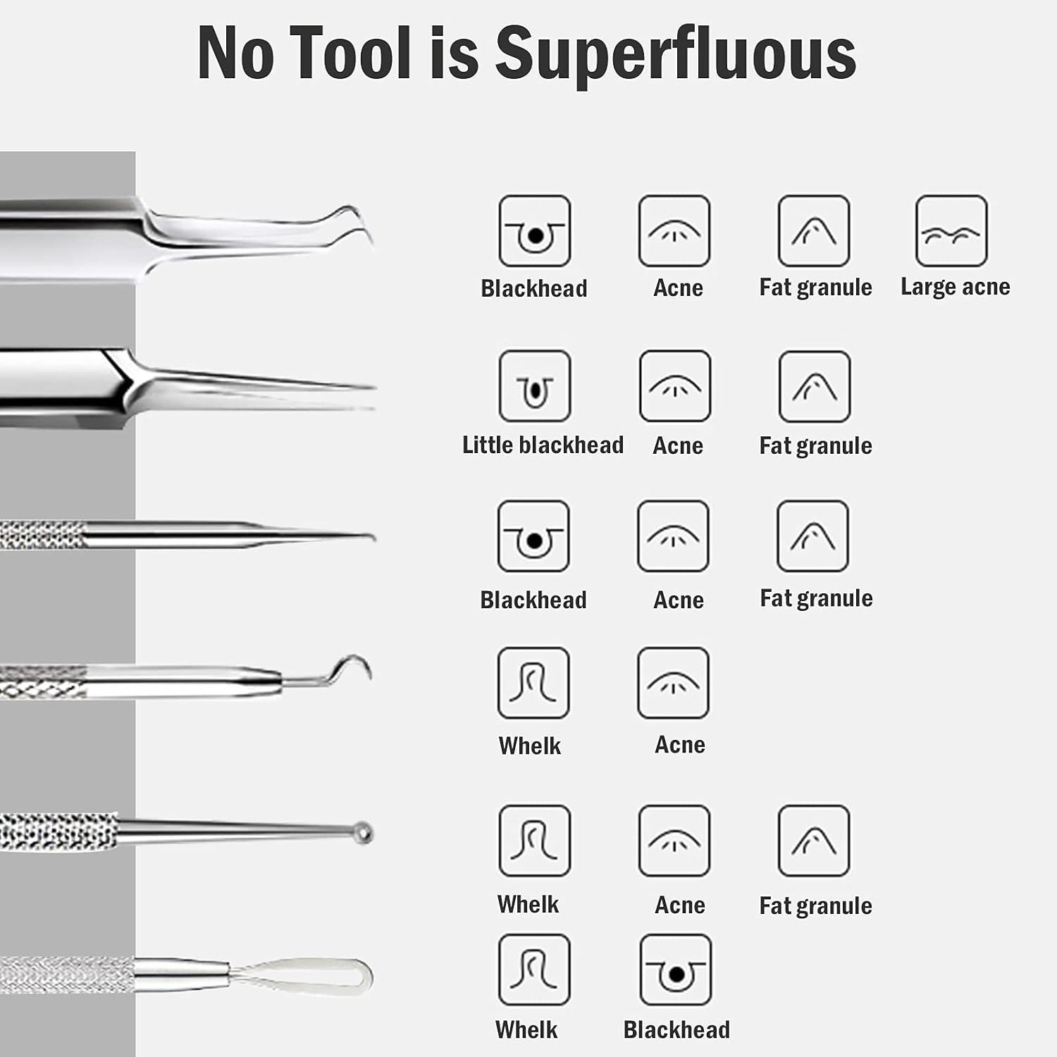 BOMEX Blackhead Remover Pimple Popper Tool Kit - Thumbnail 3