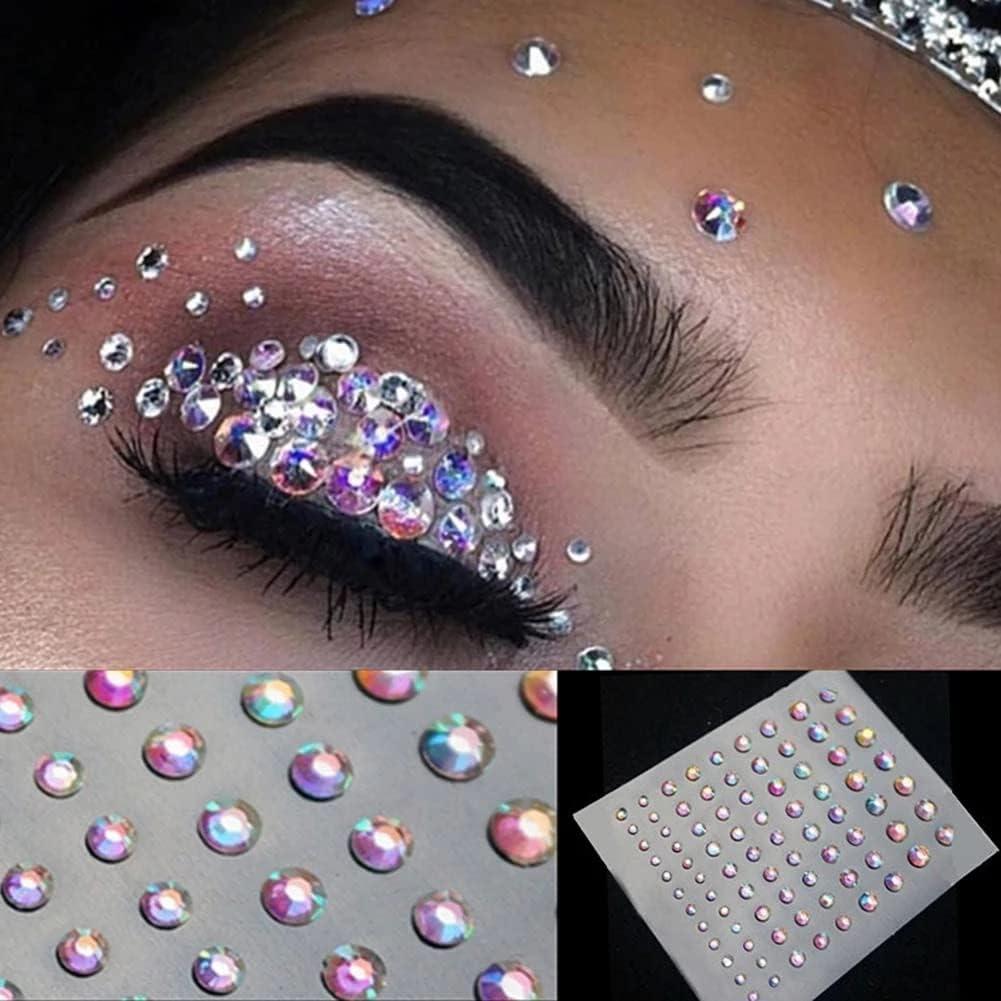 5 Sheets Performance Makeup Gems Face Jewels Eye Makeup Rhinestones Stickers  