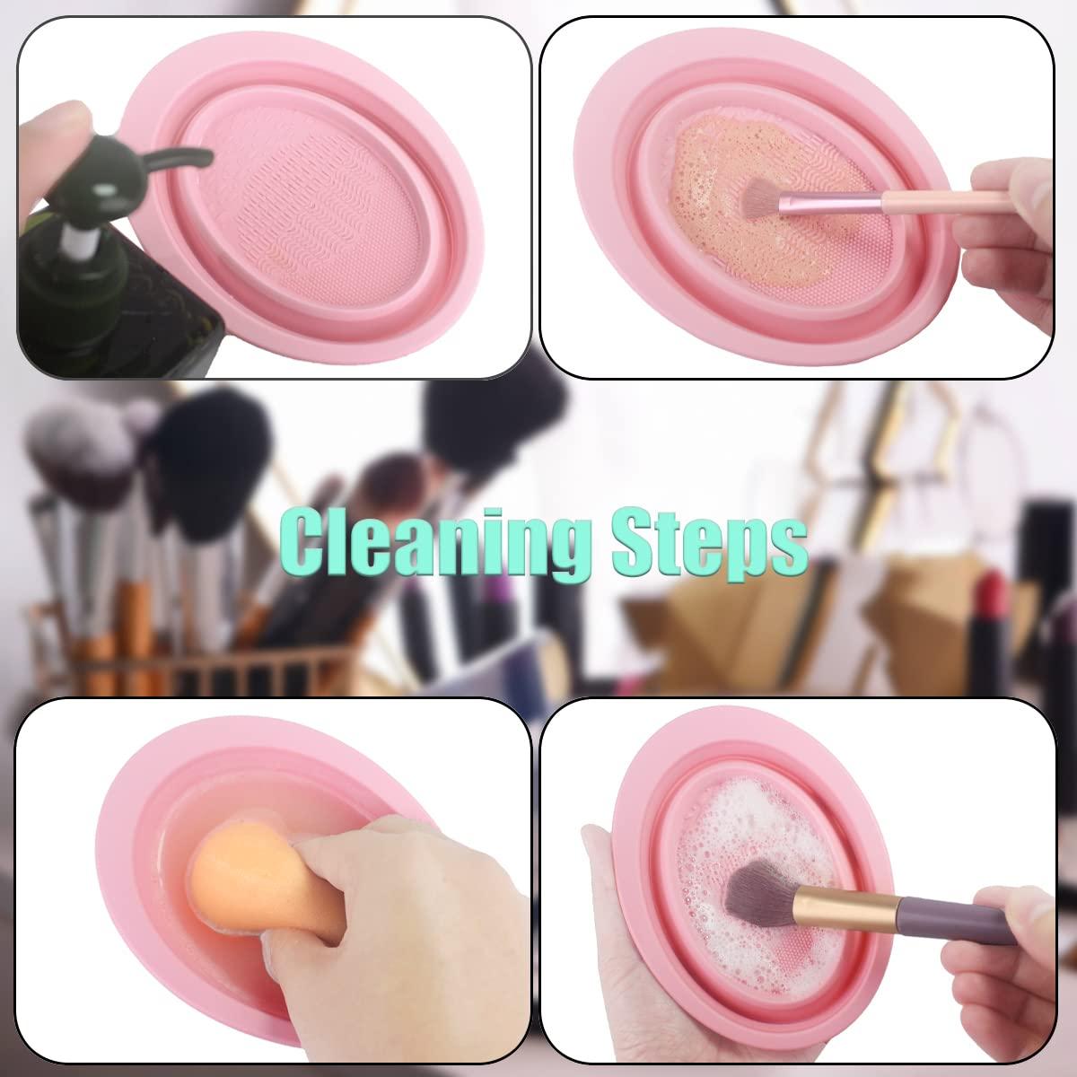 1PS Silicone Folding Wash Bowl Makeup Brush Cleaning Tool Beauty