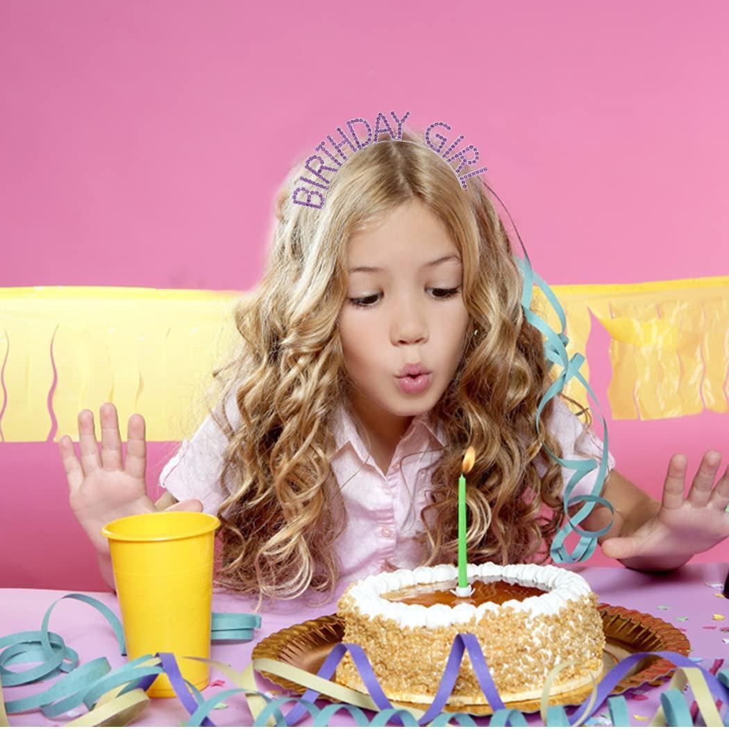 AOPRIE Birthday Girl Headband Deep Purple Birthday Tiara for Women