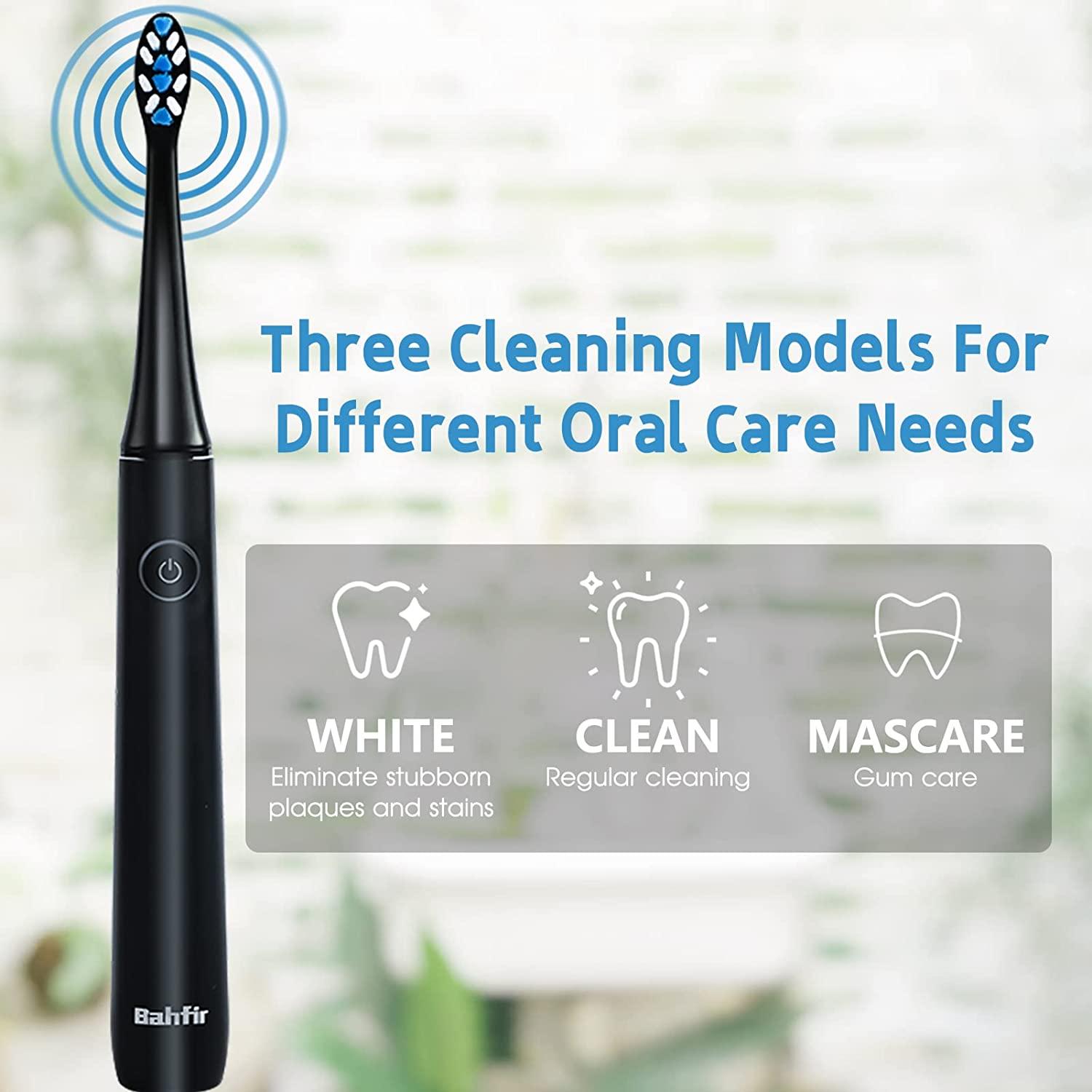 Bahfir Sonic Electric Toothbrush with 8 Heads & Travel Case