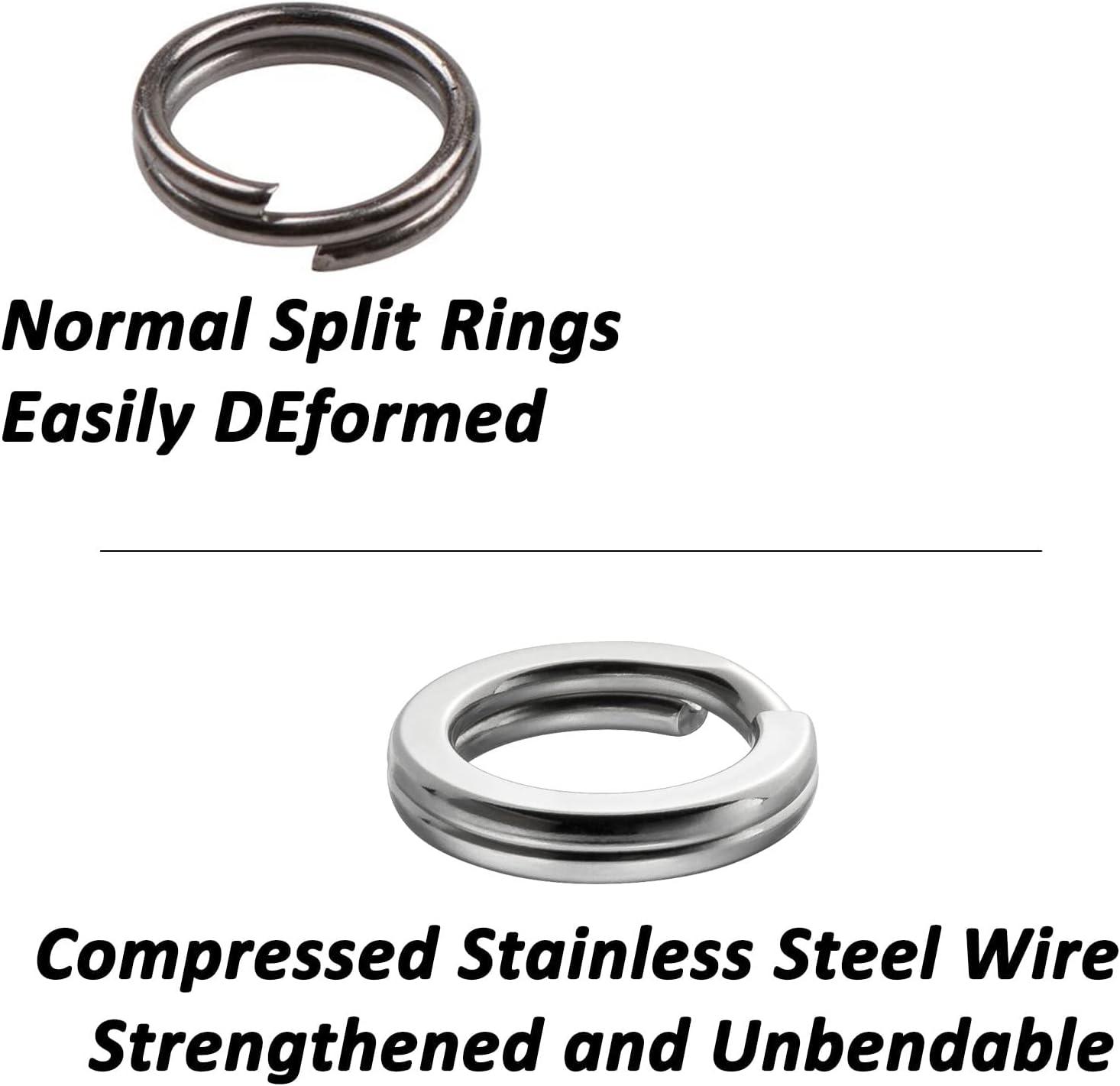 Dr.Fish Stainless Steel Split Ring High Strength 9-400LB Flattened Hyper  Wire Heavy Duty Lure Ring Saltwater Terminal Tackle Connector Jigging  Trolling 20 pack 200LB-14mm