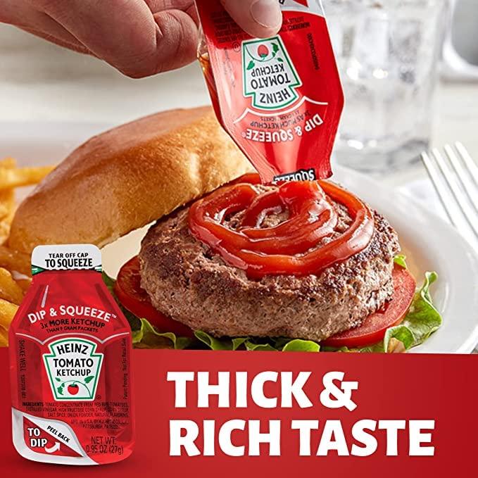 Heinz Tomato Ketchup Dip And Squeeze Ketchup (Pack of 50) x 0.95