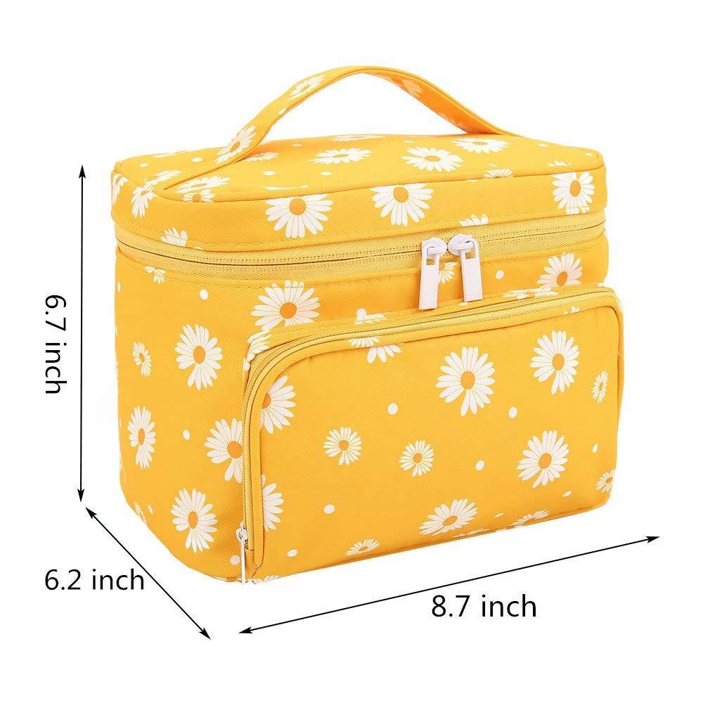 HOYOFO Cute Cosmetic Bag, Transparent Small Makeup Bag for Women, Clear  Makeup Brushes Kit Bag, Waterproof Toiletry Organizer Pouch (White Flower)