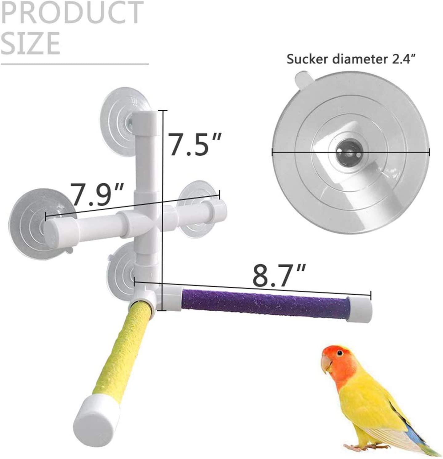Hamiledyi Parakeet Bath Perch,Shower Perch,Parakeets Bird Bath Standing Platform,Suction Cup