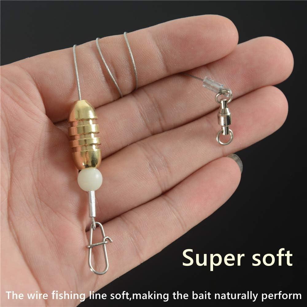 3PCS Fishing Tackle Leaders, Hi-Low Rig, Wire Leader with Swivel Snap  Assortment Stainless Steel Fishing Gear Gift Connect Lures Bait Rig Hooks Fishing  Wire Leader line 10g 3pcs