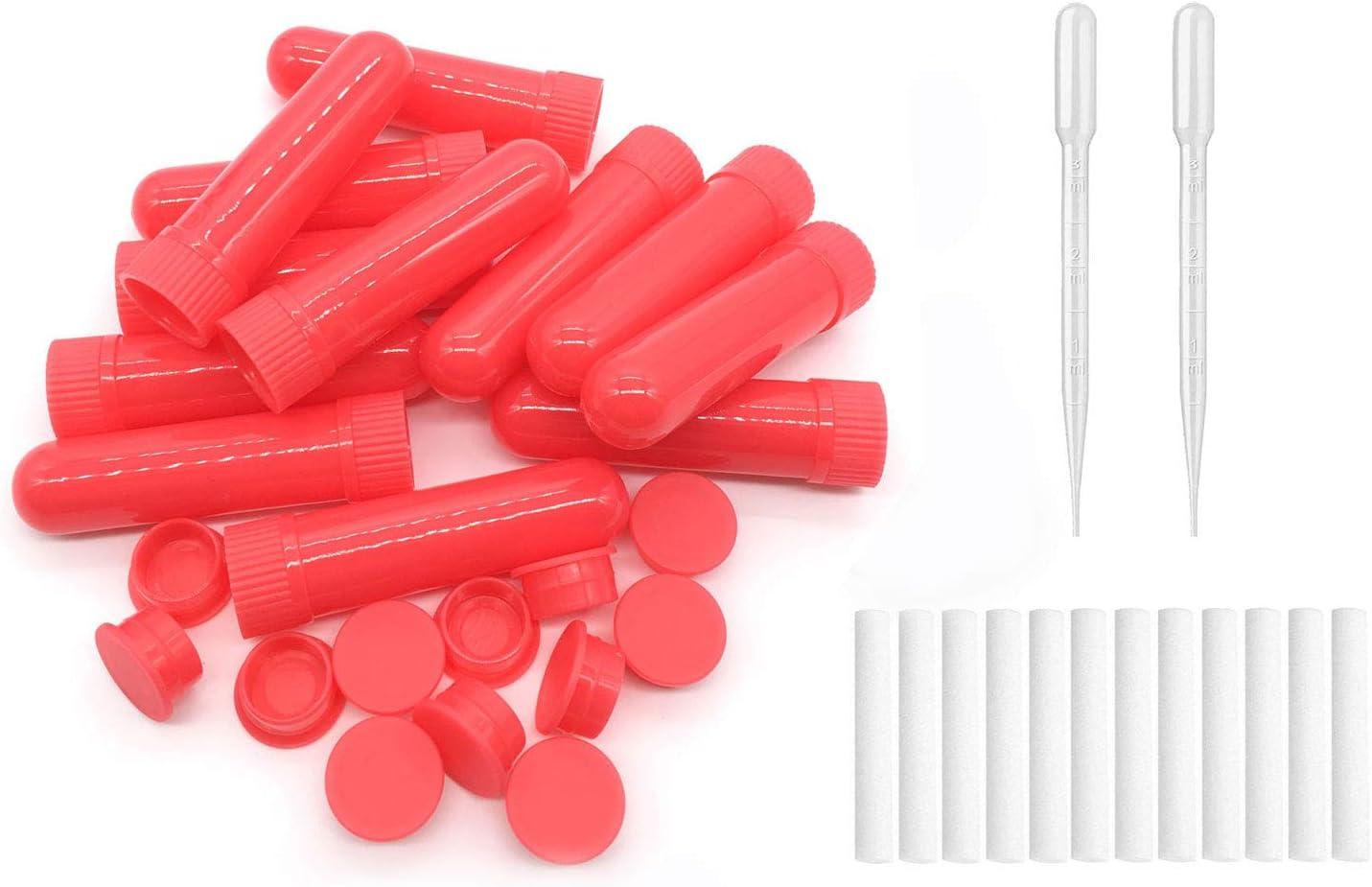 Zison 12 Sets Red Essential Oil Inhaler Sticks - Aromatherapy Tubes ...