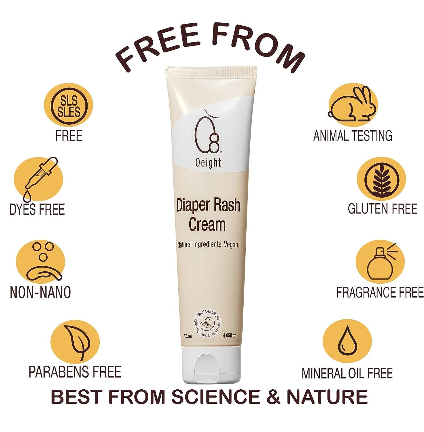 Oeight Diaper Rash Cream with Zinc, Calendula, Olive Oil, Castor Seed