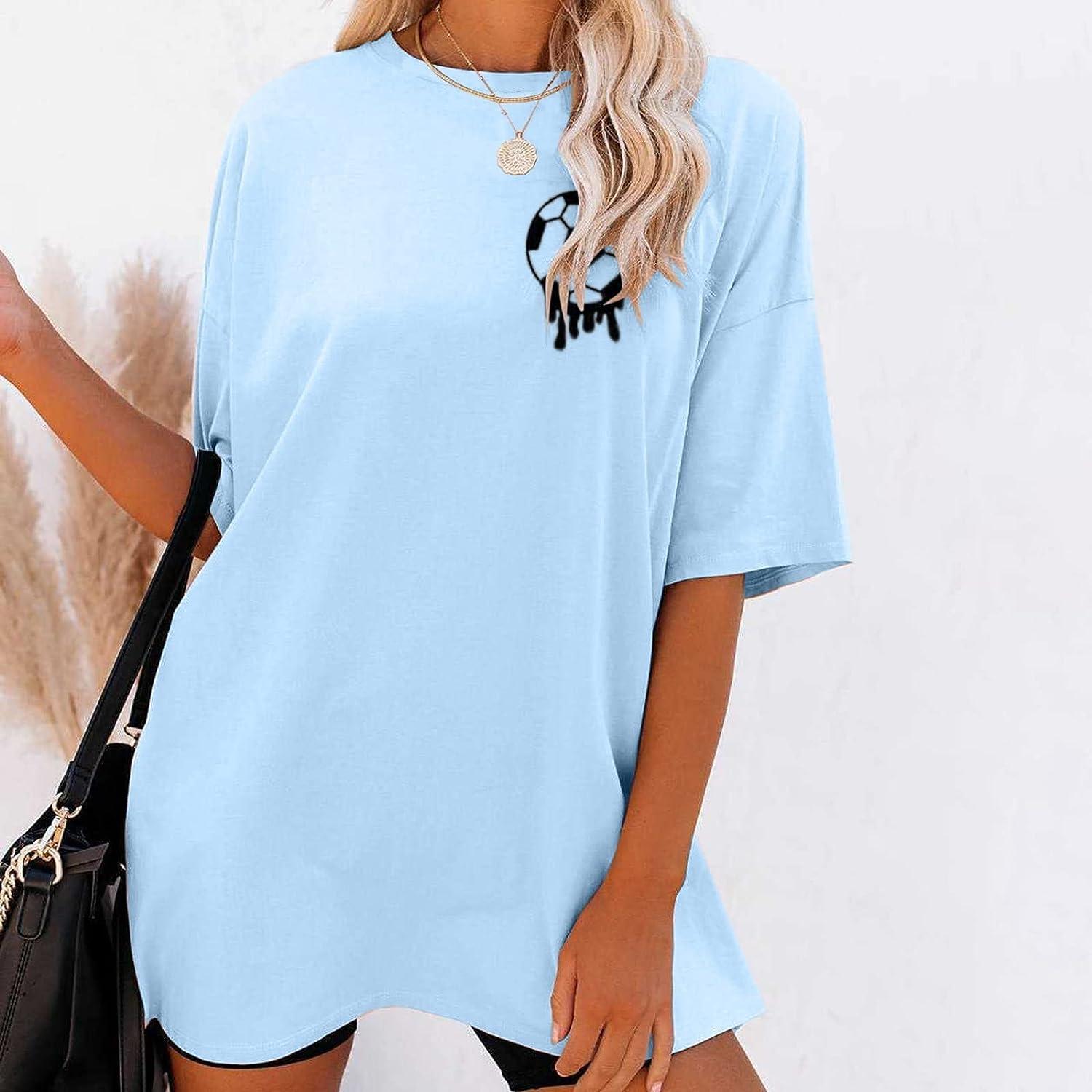 Summer Tops for Women 2023 Trendy Plus Size Vintage Graphic Tee Shirts  Short Sleeve Crewneck Tshirts Coverups Shirts Medium Blue Vintage Tee Shirts  Graphic