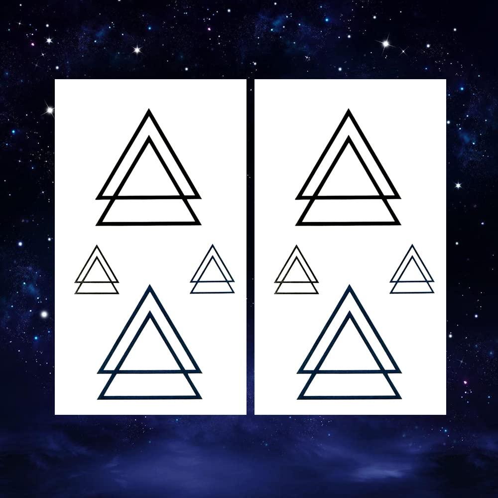 Close up of 2 triangle plain tat | Triangle tattoos, Triangle tattoo  design, Triangle tattoo meaning