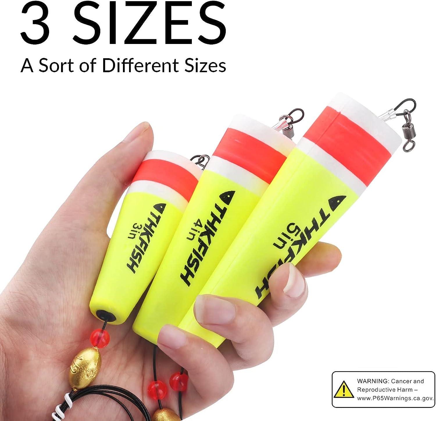 THKFISH Fishing Bobbers Fishing Floats Weighted Bobbers for Fishing Popping  Cork Float Rig Rattle Popping Cork Weighted Popping Floats Saltwater Fishing  Tackle 4PCS A-YELLOW-WITH WIRE 1.23oz/35g-4PCS