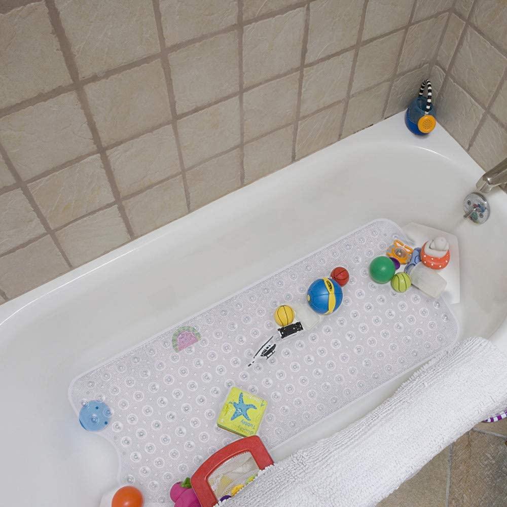 Non-Slip Bathtub Shower Mat Washable Anti-Bacterial PVC Bath Mat w/ Suction  Cup