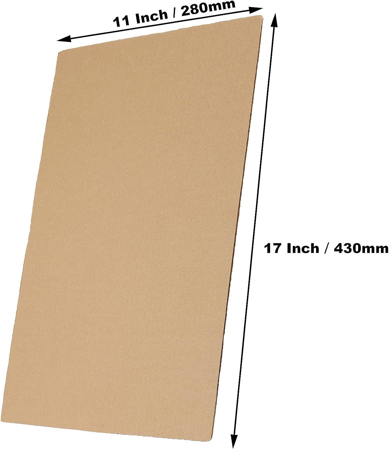 SHEUTSAN 50 Pack 11 x 17 Inches Chipboard Sheets, 1/8 Thick Natural Color  Medium Weight Recyclable Corrugated Cardboard Pads for Albums Cover,  Scrapbook, Printouts, Backing