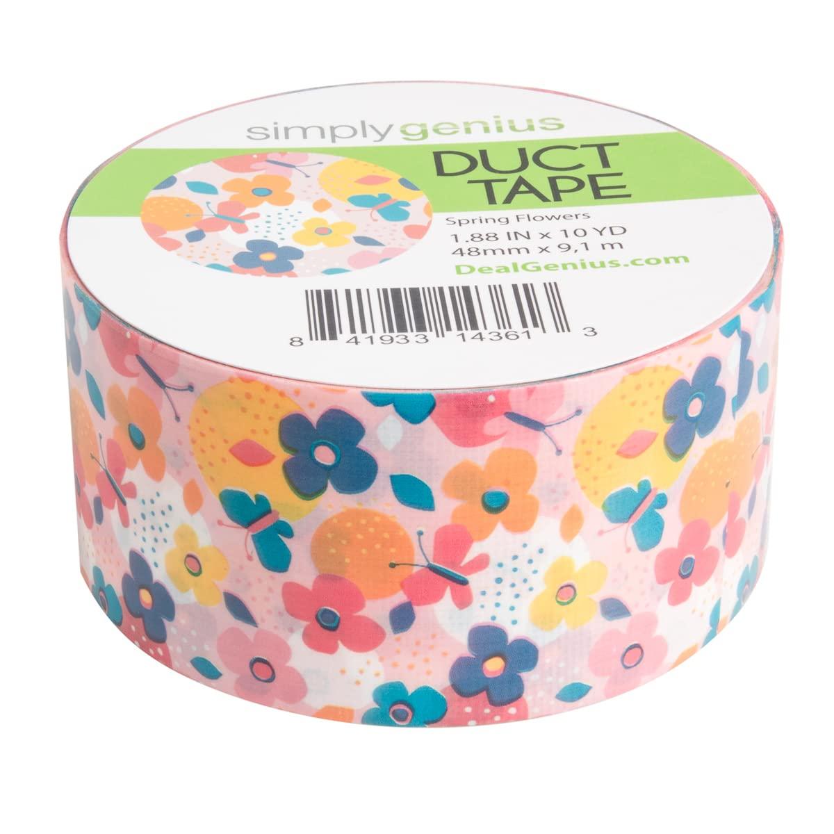  Simply Genius (Single Roll) Patterned Duct Tape Roll Craft  Supplies for Kids Adults Colored Duct Tape Colors, Peacock Feathers