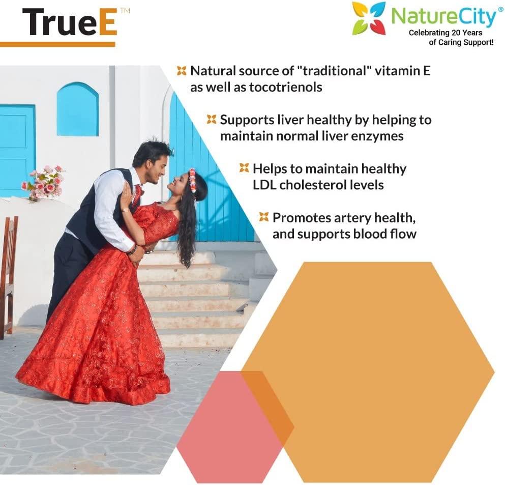 TrueE Full Spectrum Vitamin E Tocotrienols Alpha Tocopherol Complex 60