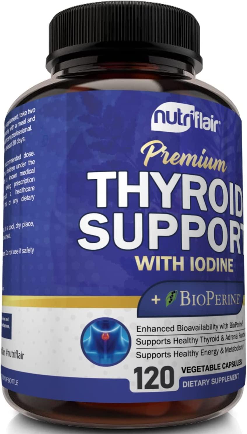 Thyroid Support Complex with Iodine & BioPerine 120 Capsules for