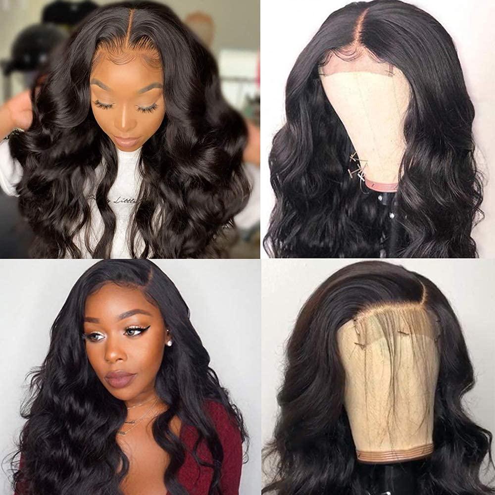Body Wave Lace Front Wigs Human Hair, 4x4 Lace Closure Human Hair Wigs for  Black Women, 150% Density Brazilian Virgin Human Hair Wig Pre-Plucked with  Baby Hair Natural Color (18 Inch, 4x4