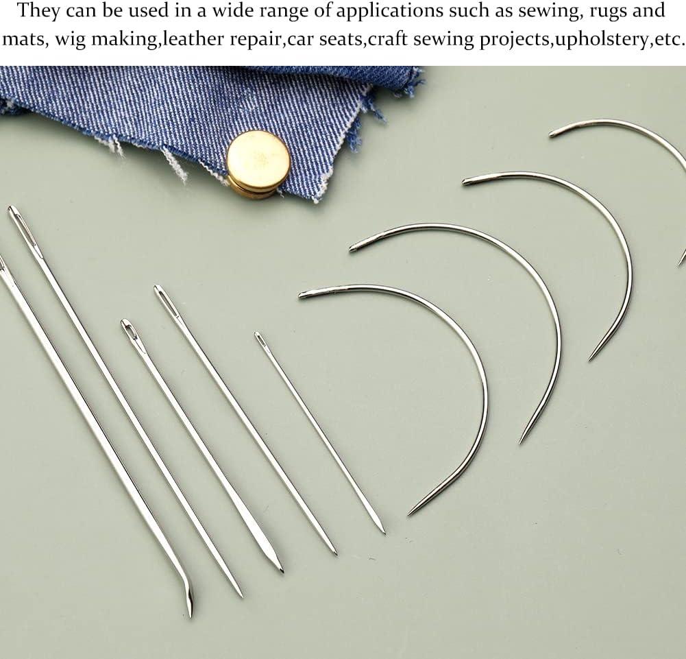 50 PCS Curved Needles, Curved Sewing Needles for Leather Projects Carpet or  Canvas Repairing Wig Making Upholstery Weaving Needles Embroidery Needles