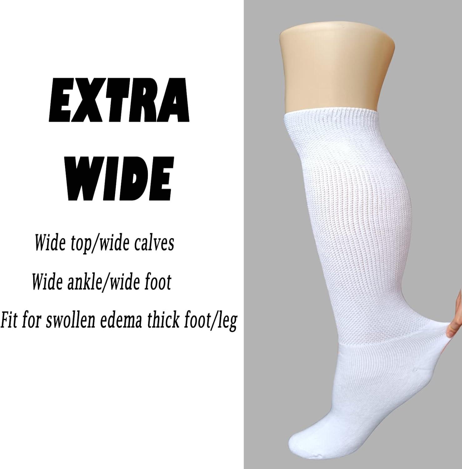 Extra Wide Lymphedema Bariatric Socks White Walking Boot Liner for Cam Walkers Orthopedic Braces