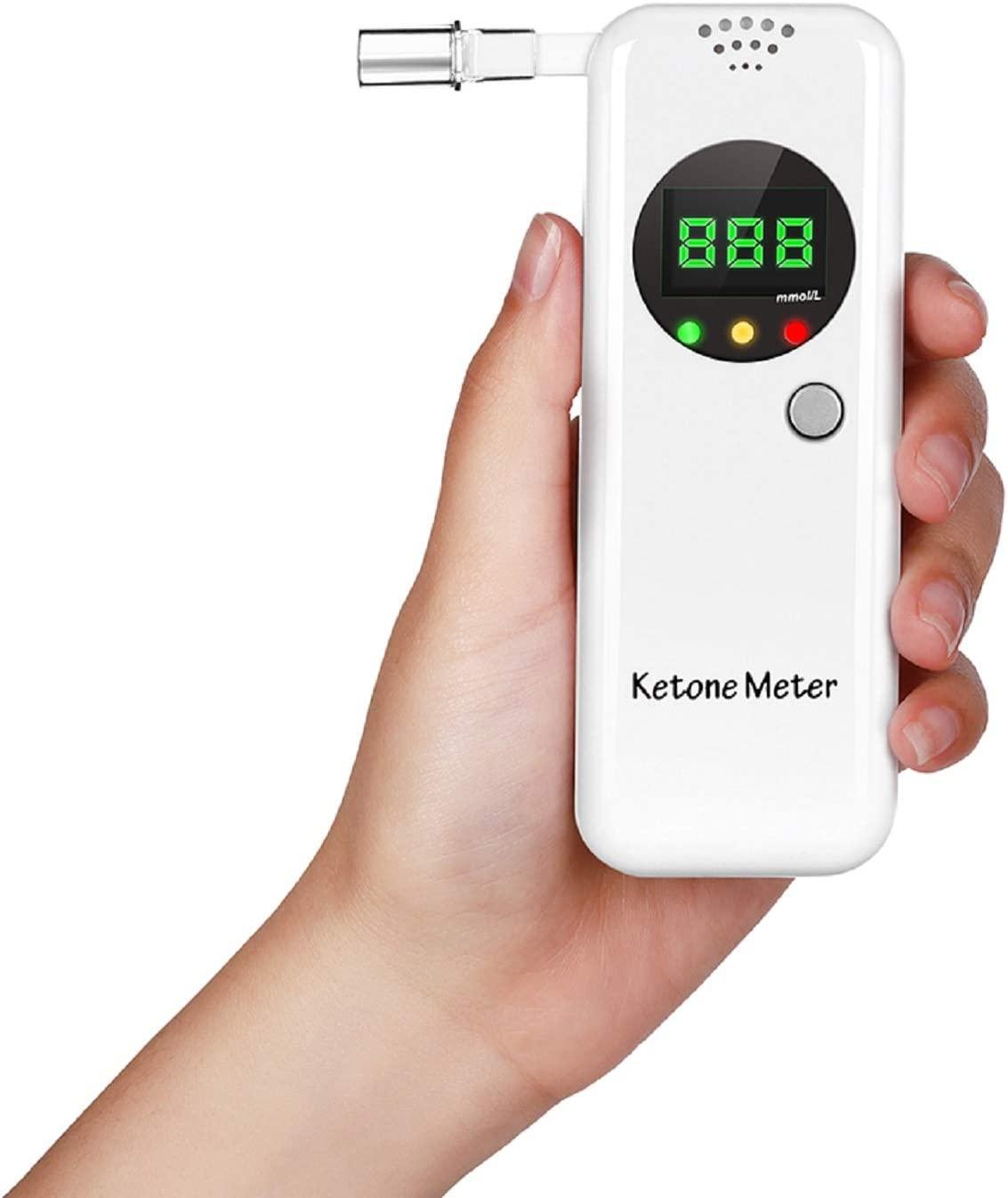 Ketosis Breath Tester, Ketone Meter Breathalyzer for Ketosis Health with  10pc Mouthpieces(White)