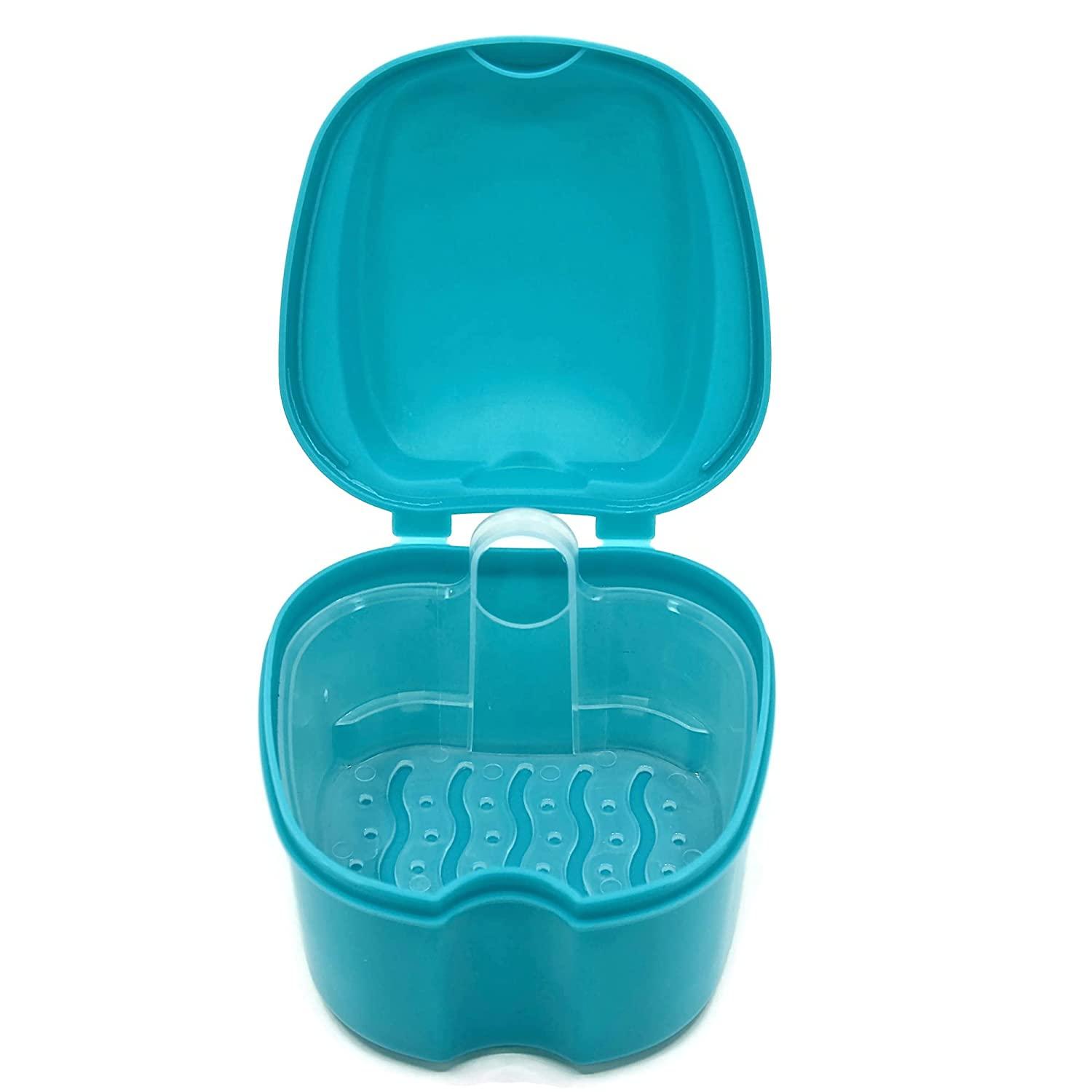 Genco Dental Denture Case, Denture Box with Strainer, Night Cleaner