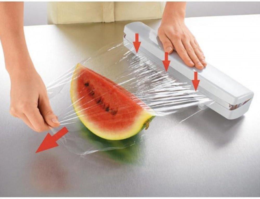 Plastic Wrap Cutter, Food Freshness Dispenser Preservative Film Unwinding  Cutting Foil Wax Paper Cling Wrap Kitchen Accessories - Easy to Use, Just  Pull, Press, Cut and Wrap