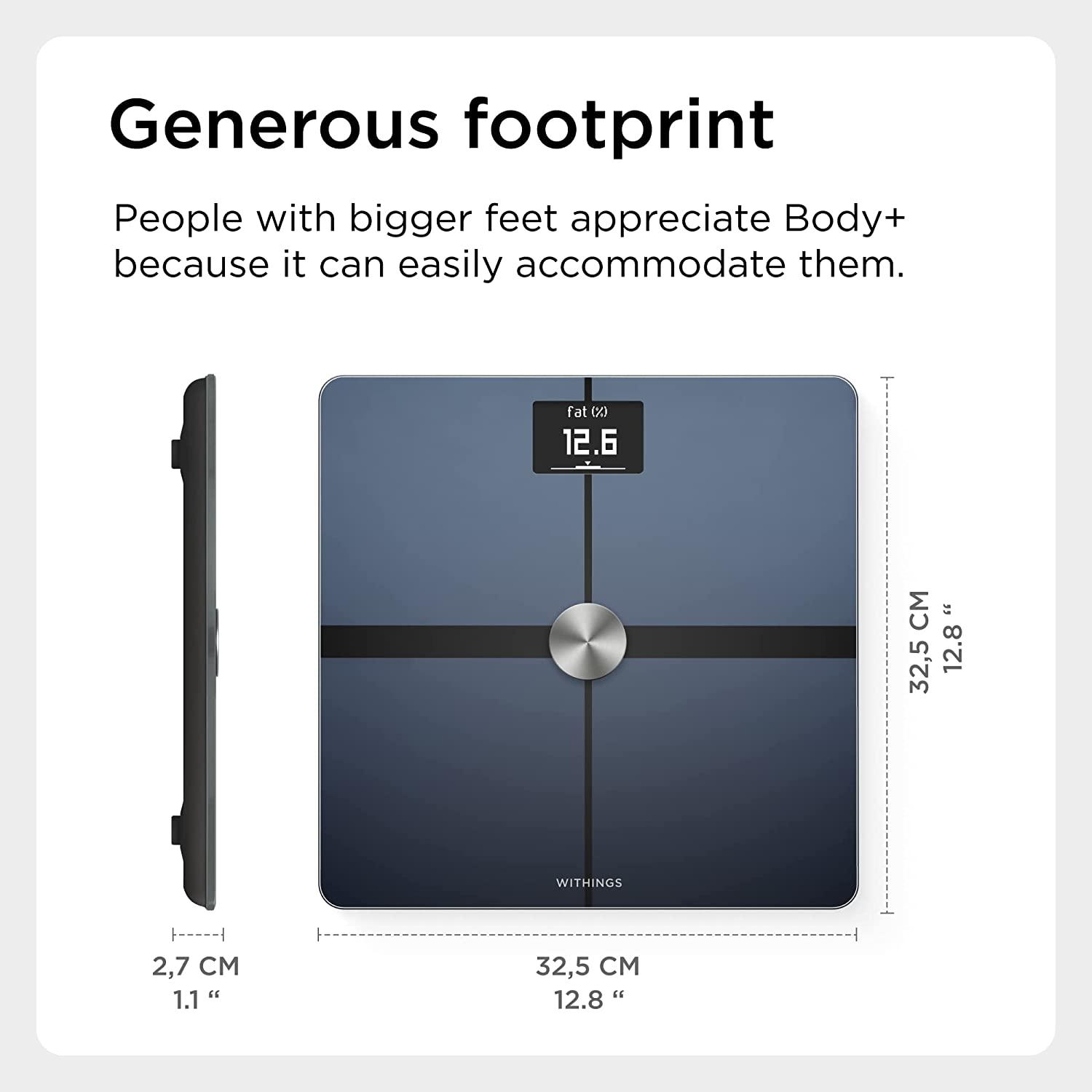  Withings Body+ Wi-Fi bathroom scale for Body Weight - Digital  Scale and Smart Monitor Incl. Body Composition Scales with Body Fat and  Weight loss management : Health & Household