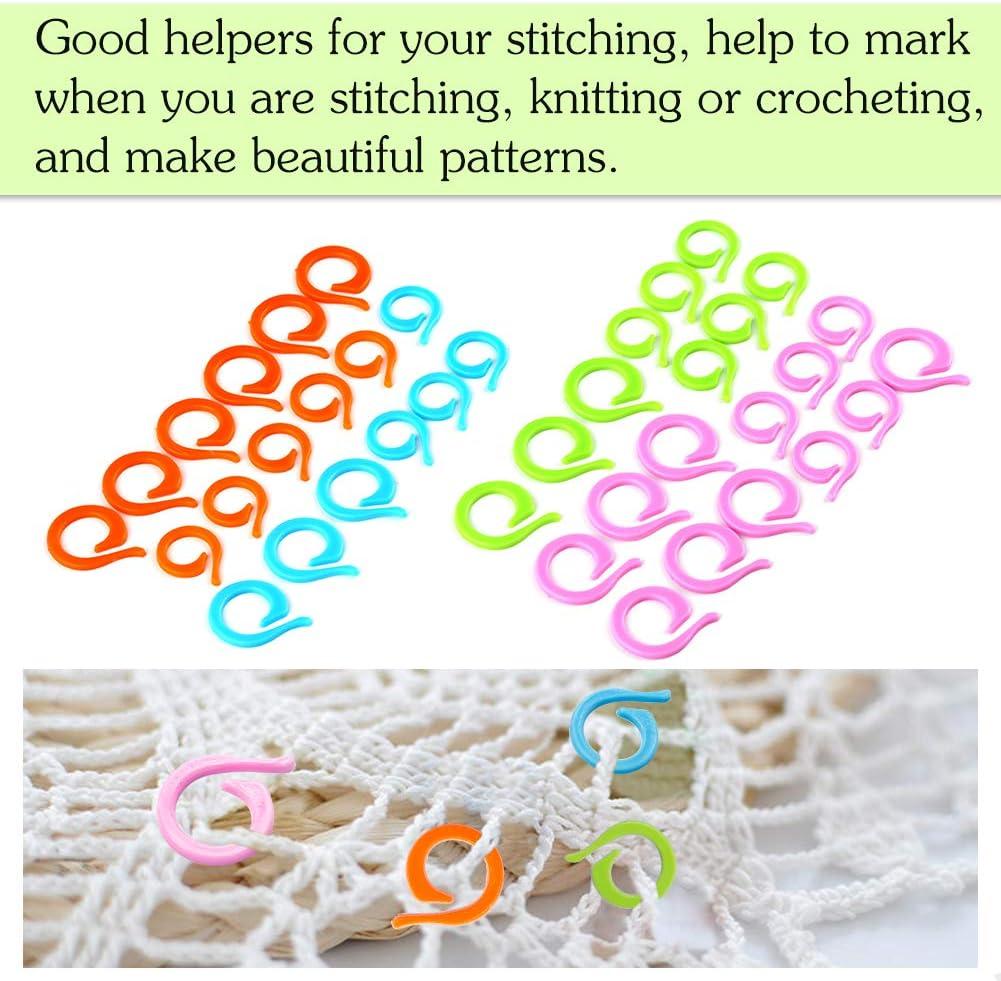 Knitting Crochet Markers with Plastic Box 20 Pcs Small + 20 Pcs Large  Stitch Marker Ring Sewing Accessories for DIY and Handmade Crafts 40 PCS