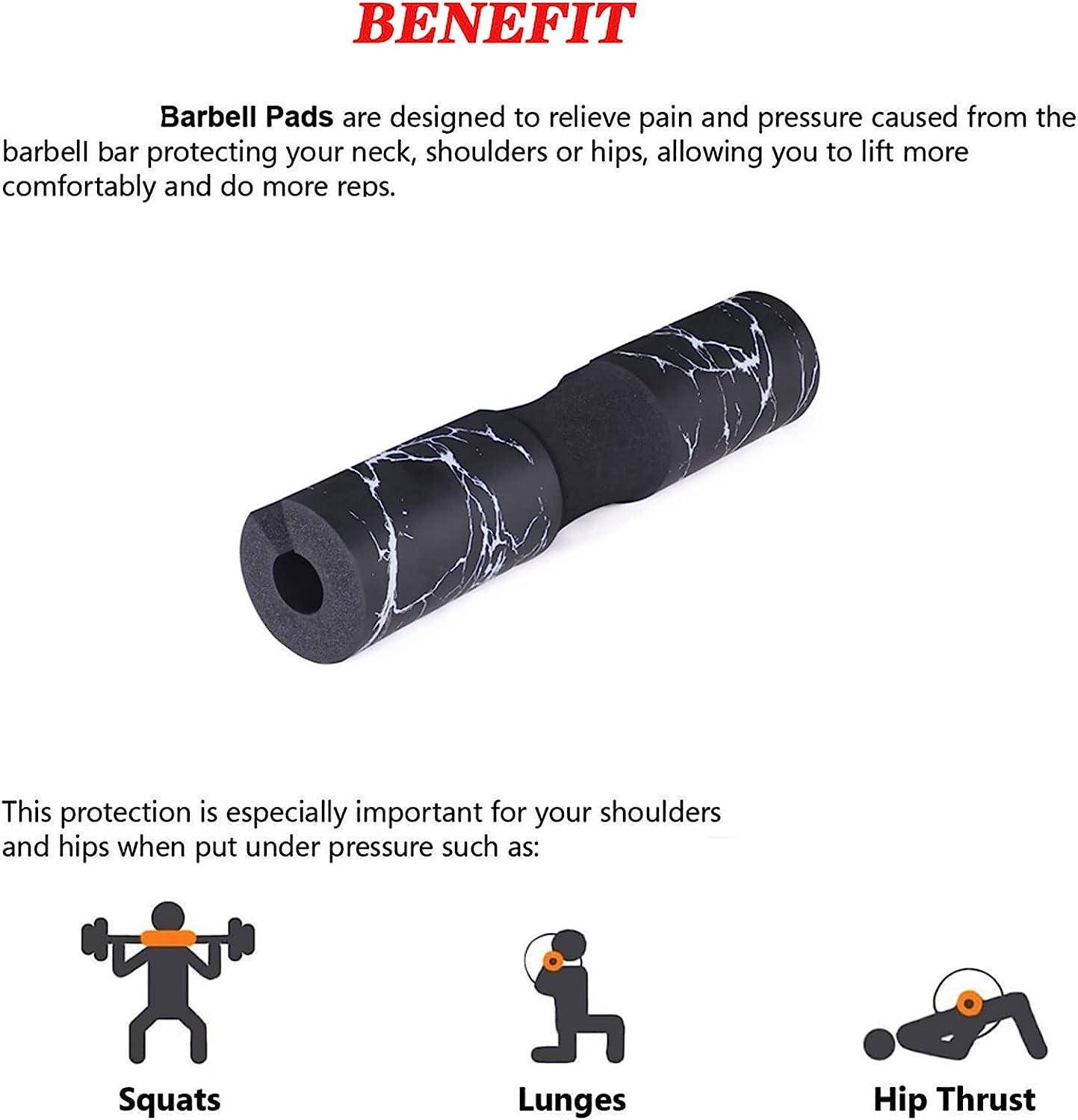 PROIRON Barbell Pad - Thick Foam Squat & Hip Thrust Pad With Hook & Loop, Non-Slip Silicone For Neck/Shoulder Relief