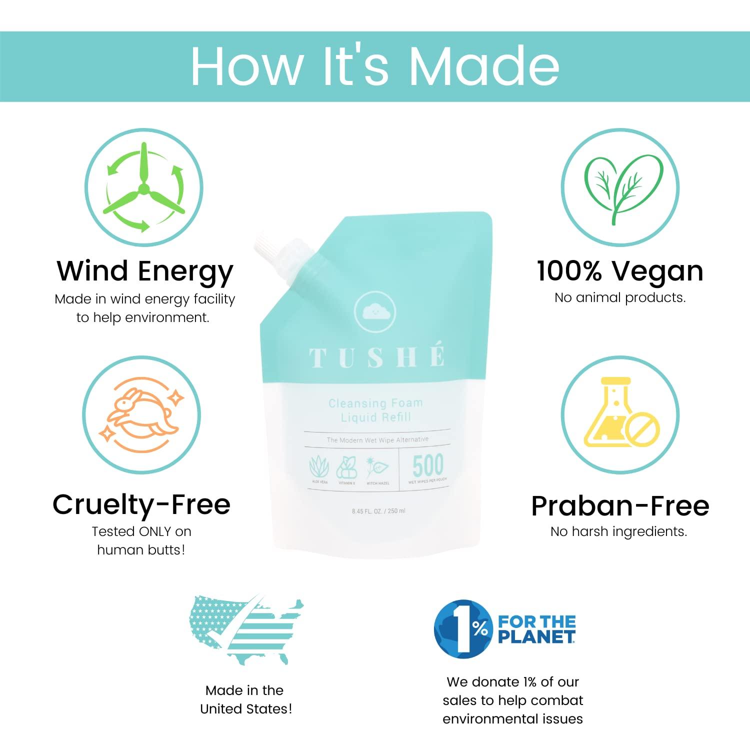 TUSH Touchless Toilet Paper Foam Dispenser Waterproof, Rechargeable