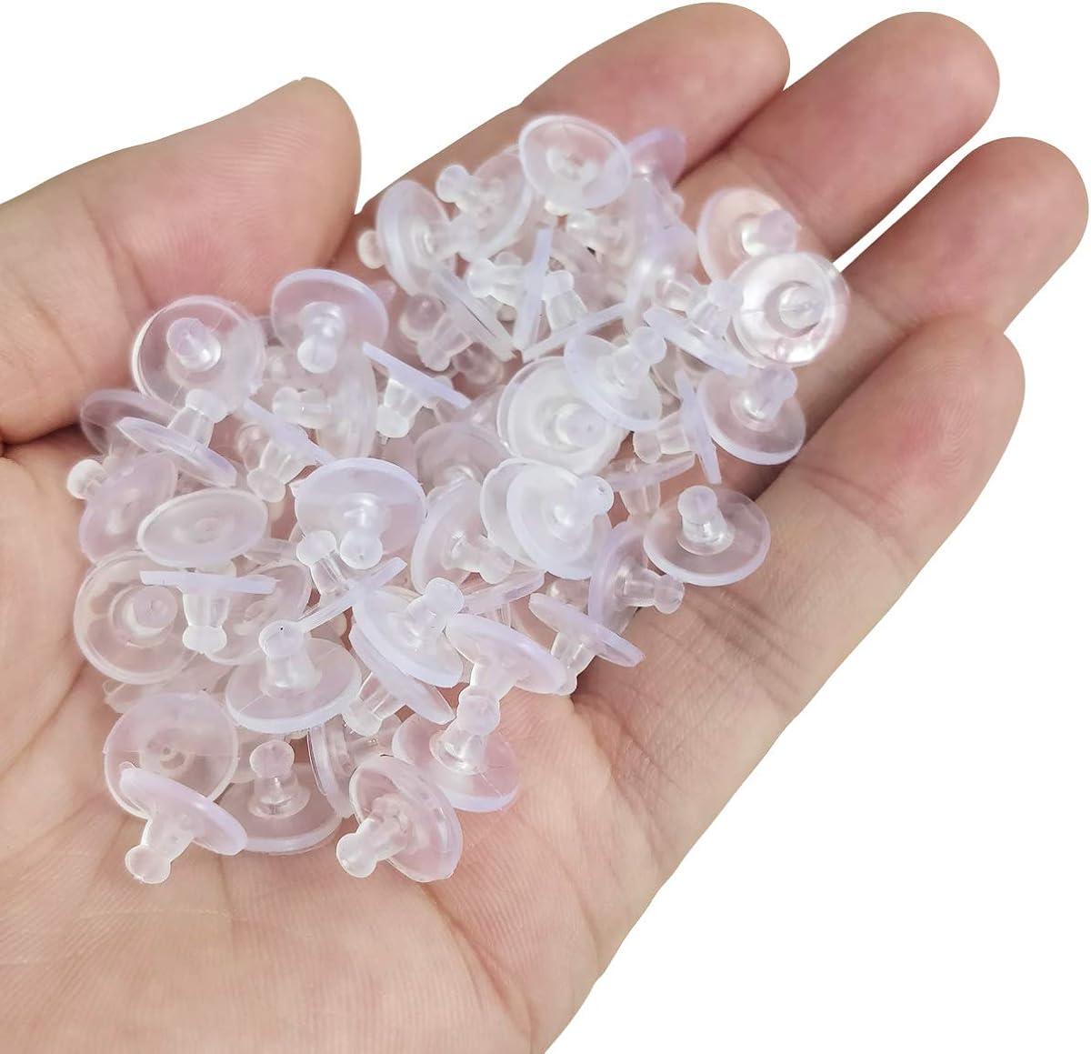 Earring Backings Silicone Rubber 50x Ear Safety Pads Replacement
