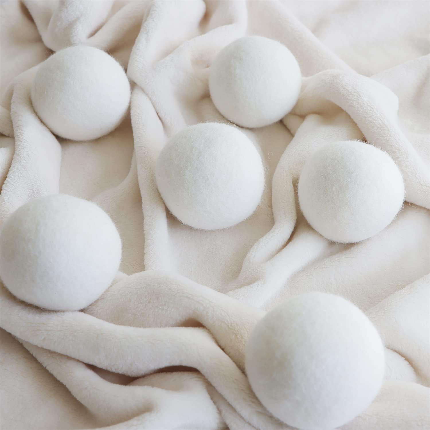 Wool Dryer Balls 4 Pack XL Natural Fabric Softener For Laundry