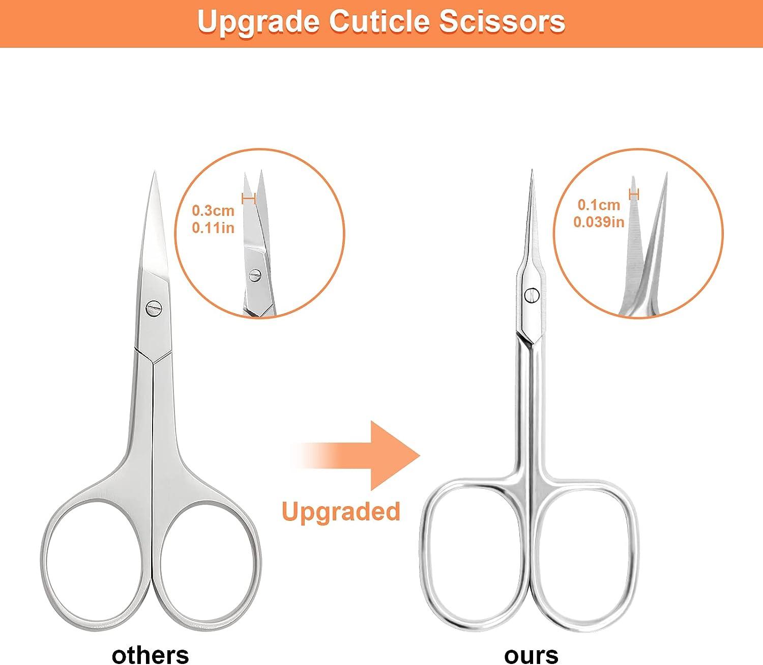 CGBE Cuticle Scissors Extra Fine Curved Blade, Super Slim