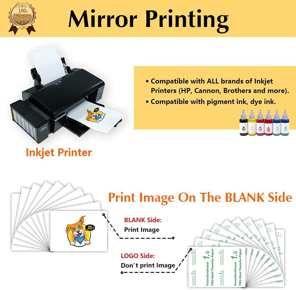 Inkjet Heat Transfer Paper 11x17 For Inkjet Printer Iron On Blue Line For  Dark Fabric 100 Sheets*
