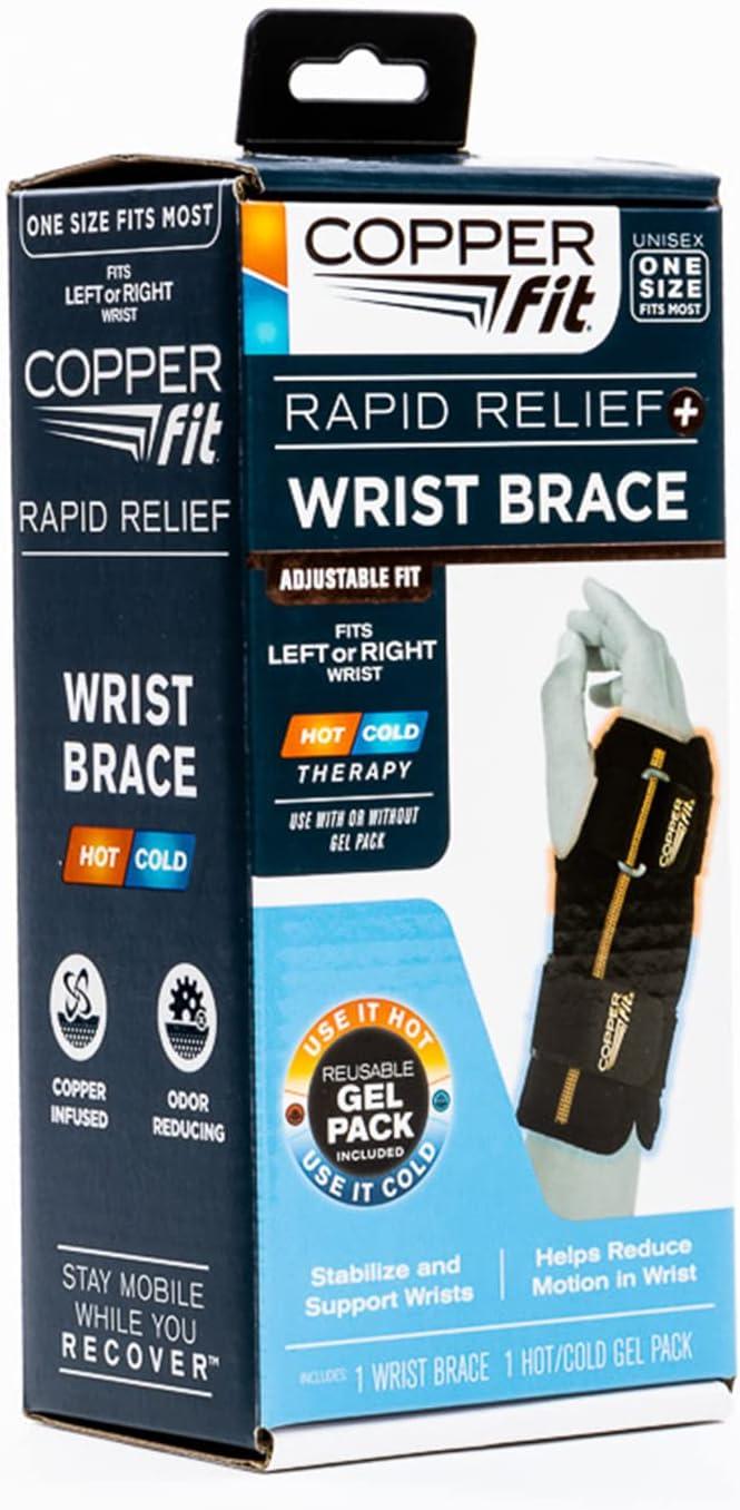 Copper Fit Unisex Adult Fingerless Rapid Relief Adjustable Wrist