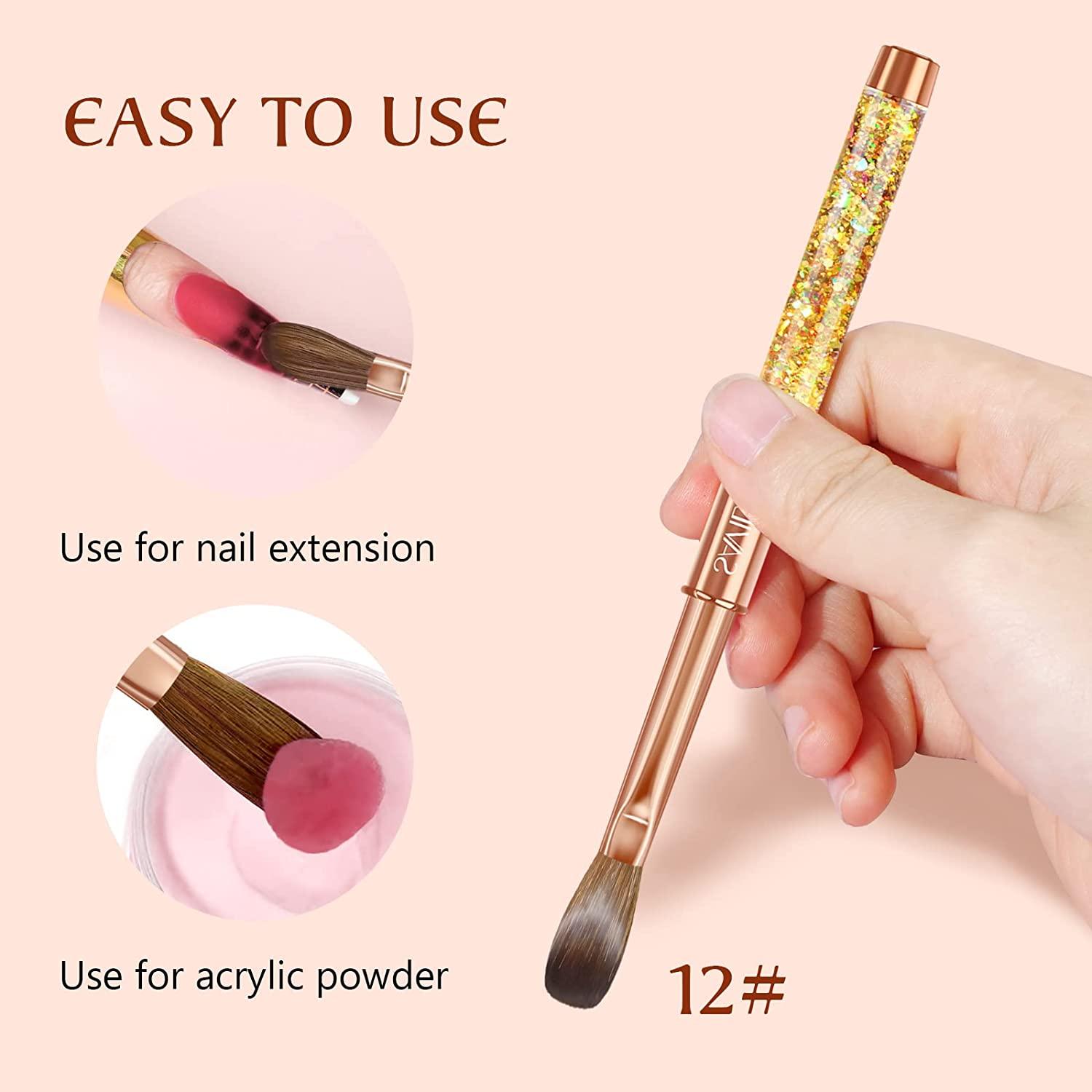 Saviland Kolinsky Acrylic Nail Brush Size 12, 100 Pure Kolinsky