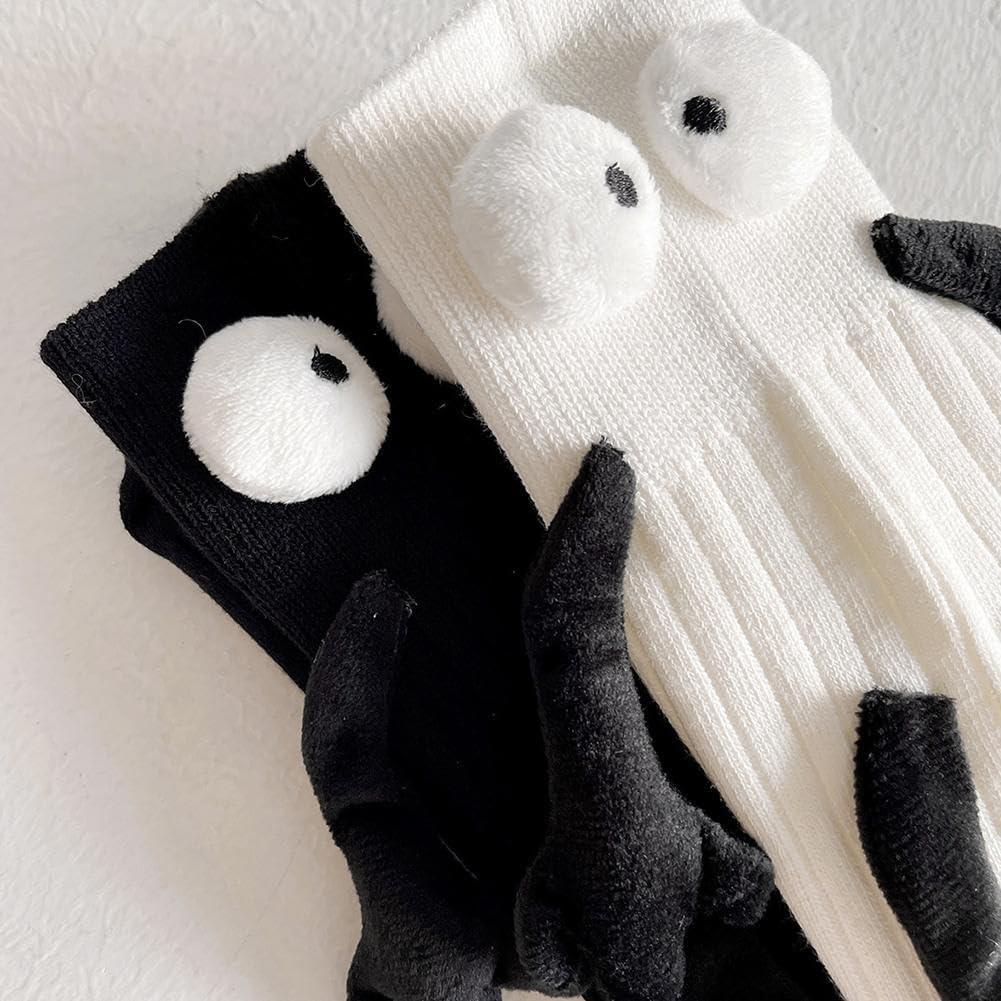 Funny Suction 3D Doll Couple Socks Novelty Couple Holding Hands Socks Show Off Socks