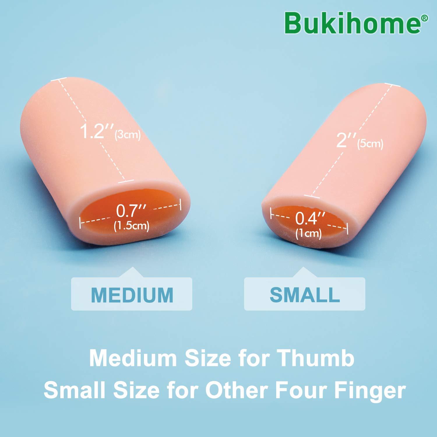 Bukihome 12 PCS Gel Finger Cots, Finger Protectors, Finger Sleeves for Protect Fingertips, Hand