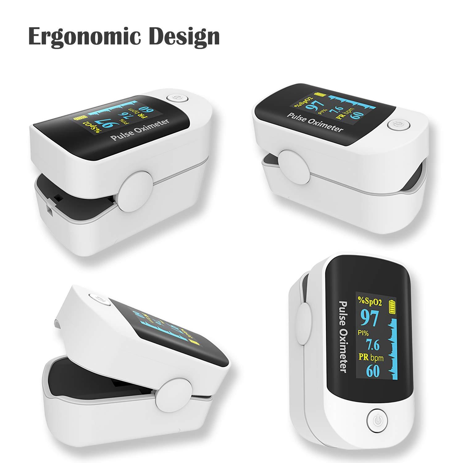 Pulse oximeter fingertip, Portable blood oxygen saturation monitor for