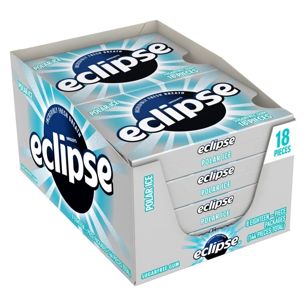 ECLIPSE Polar Ice Sugar Free Gum, 18 Pieces (8 Pack)