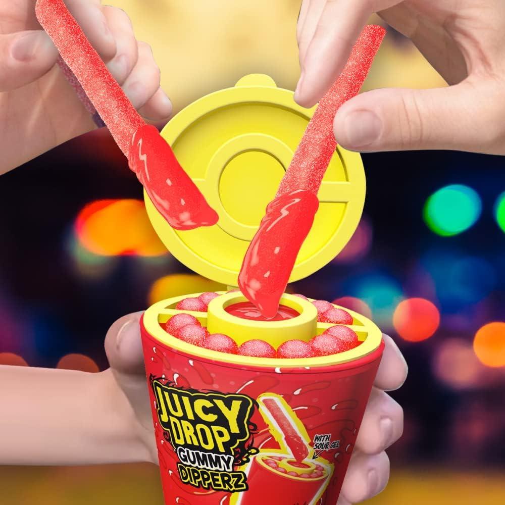 Buy Juicy Drop Gummy Dipperz - Raspberry & Strawberry (8 Pots