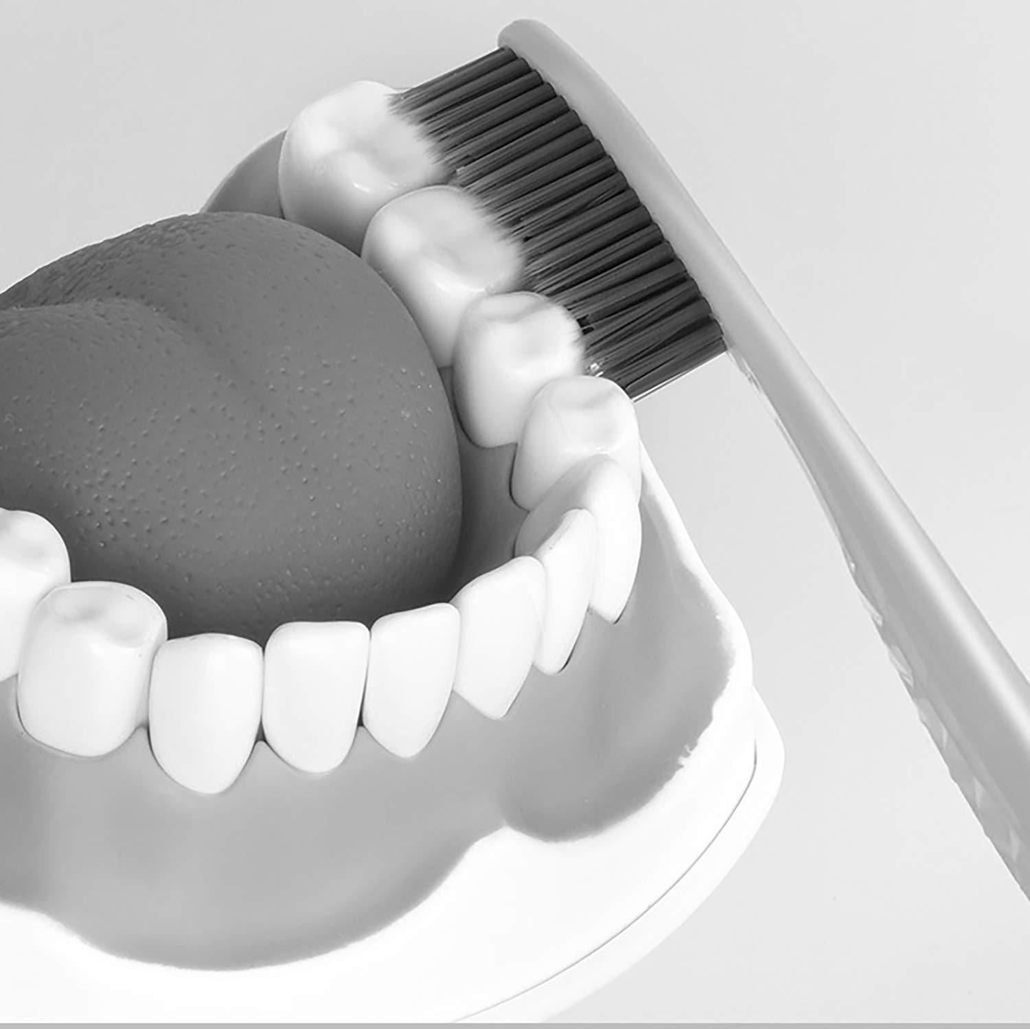 EasyHonor Huge Head Toothbrush 4 Pack BPA Free with White Hard Bristles