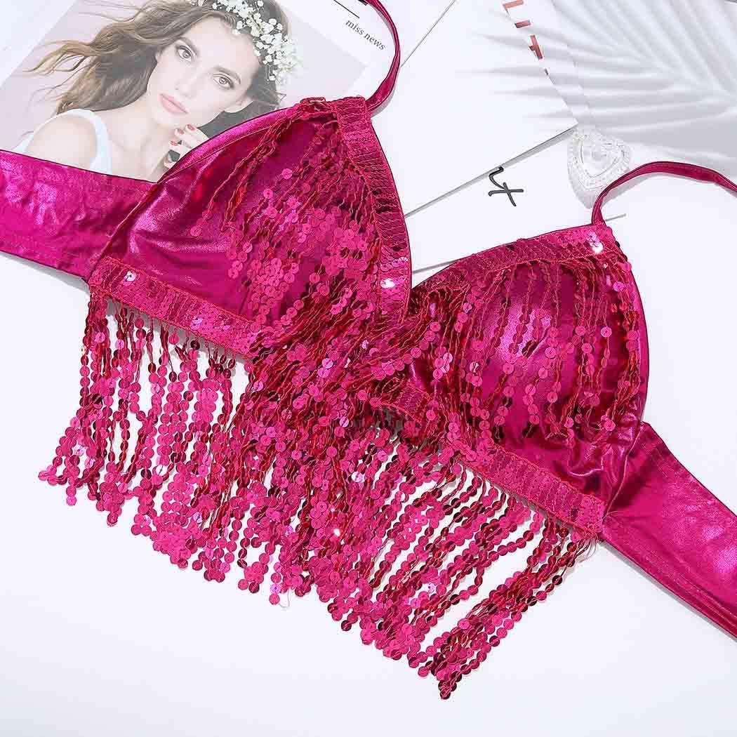 Sequin Shorts TWINKLEDE Boho Fringe Sequin Tassel Belly Dance Hip