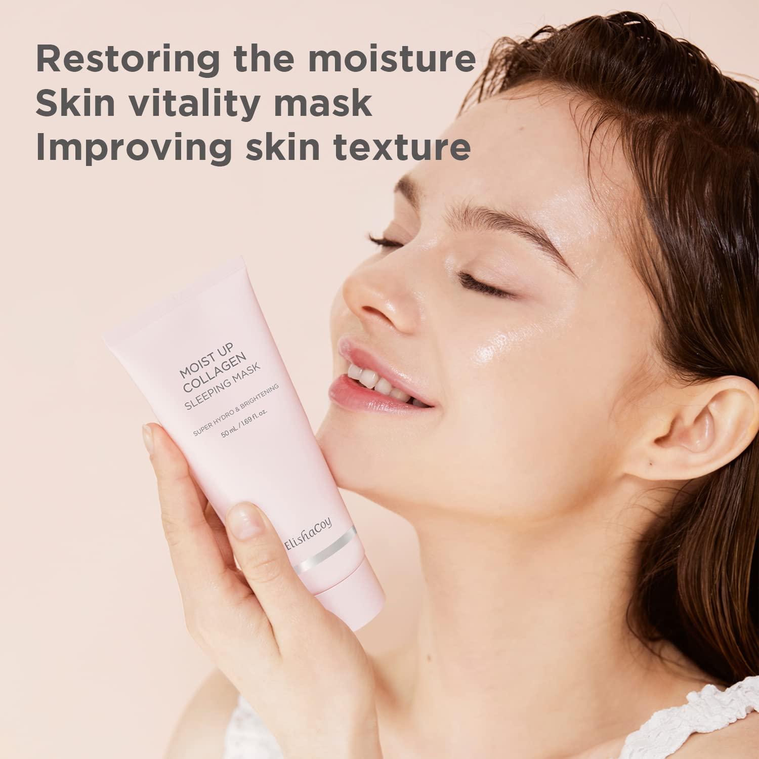 Elishacoy Moist Up Collagen Sleeping Mask 1.69 fl.oz Overnight Face Gel Cream Moisturizing