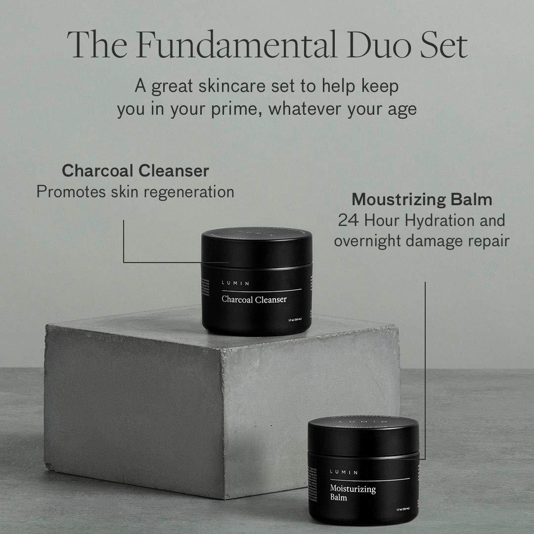 Lumin Fundamental Duo Set Skin Care Kit for Men Charcoal Face Wash and Moisturizer