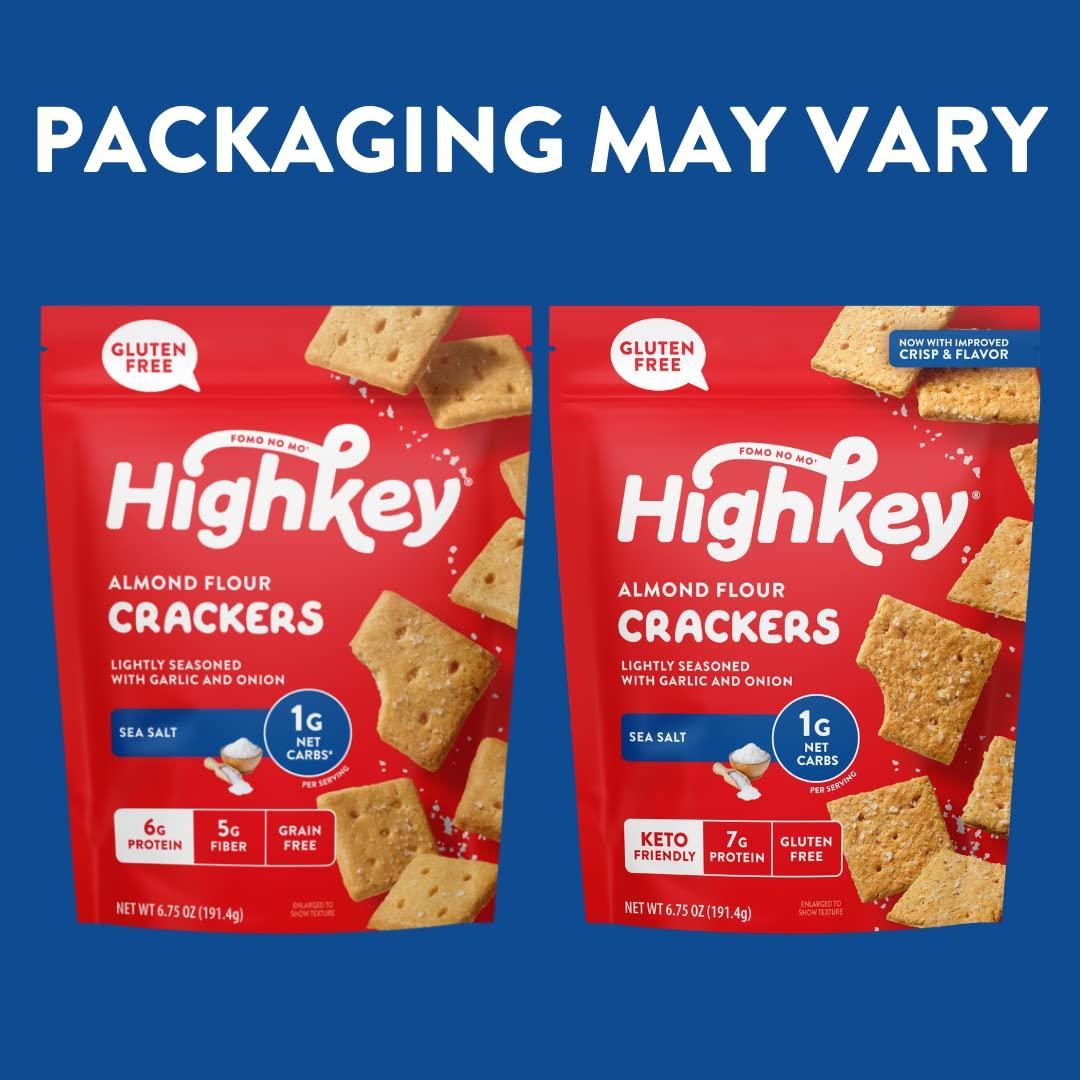 HighKey Low Carb Sea Salt Crackers 6.75oz Keto & Diabetic Friendly