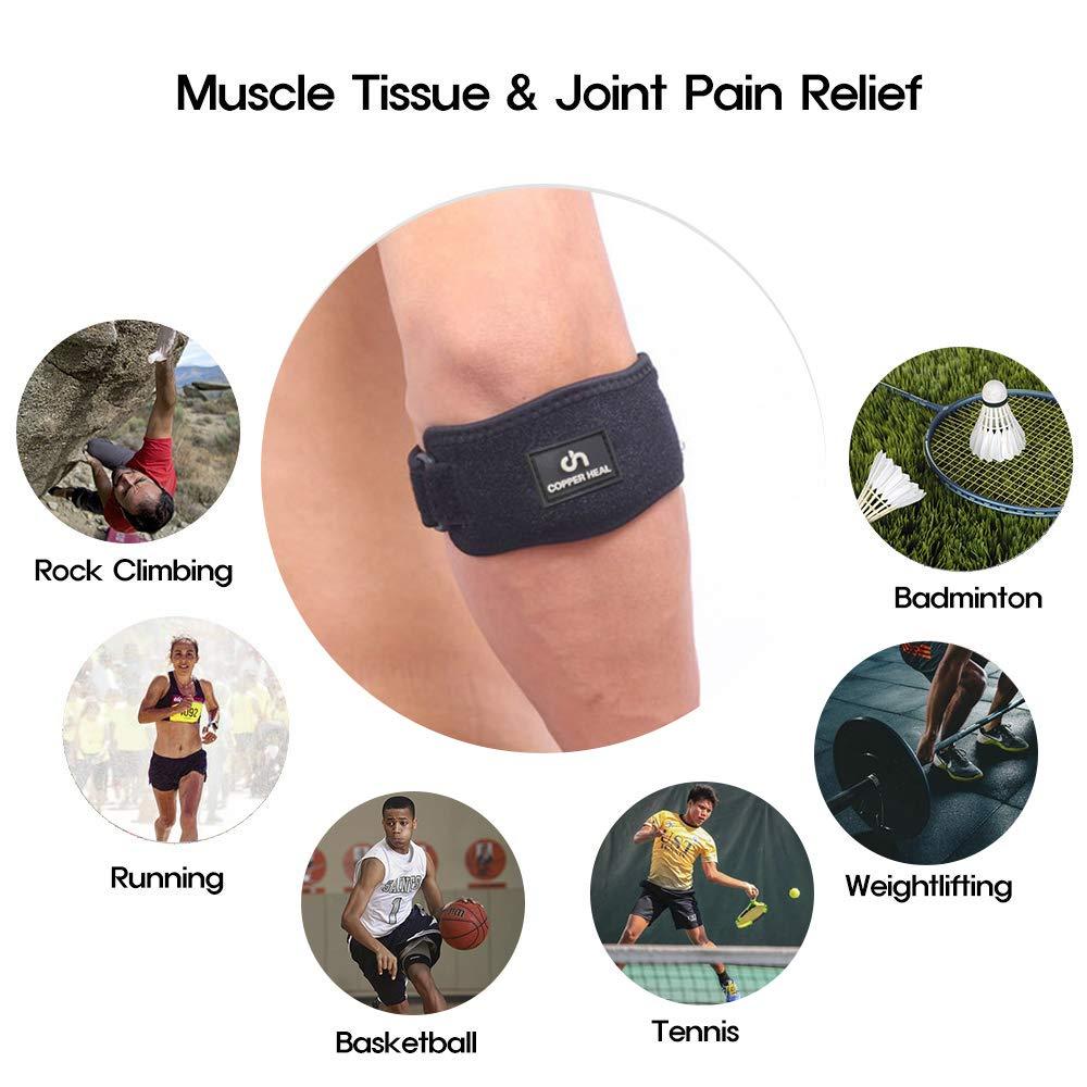 COPPER HEAL Elbow Brace (PAIR) Adjustable Support for Tennis Elbow