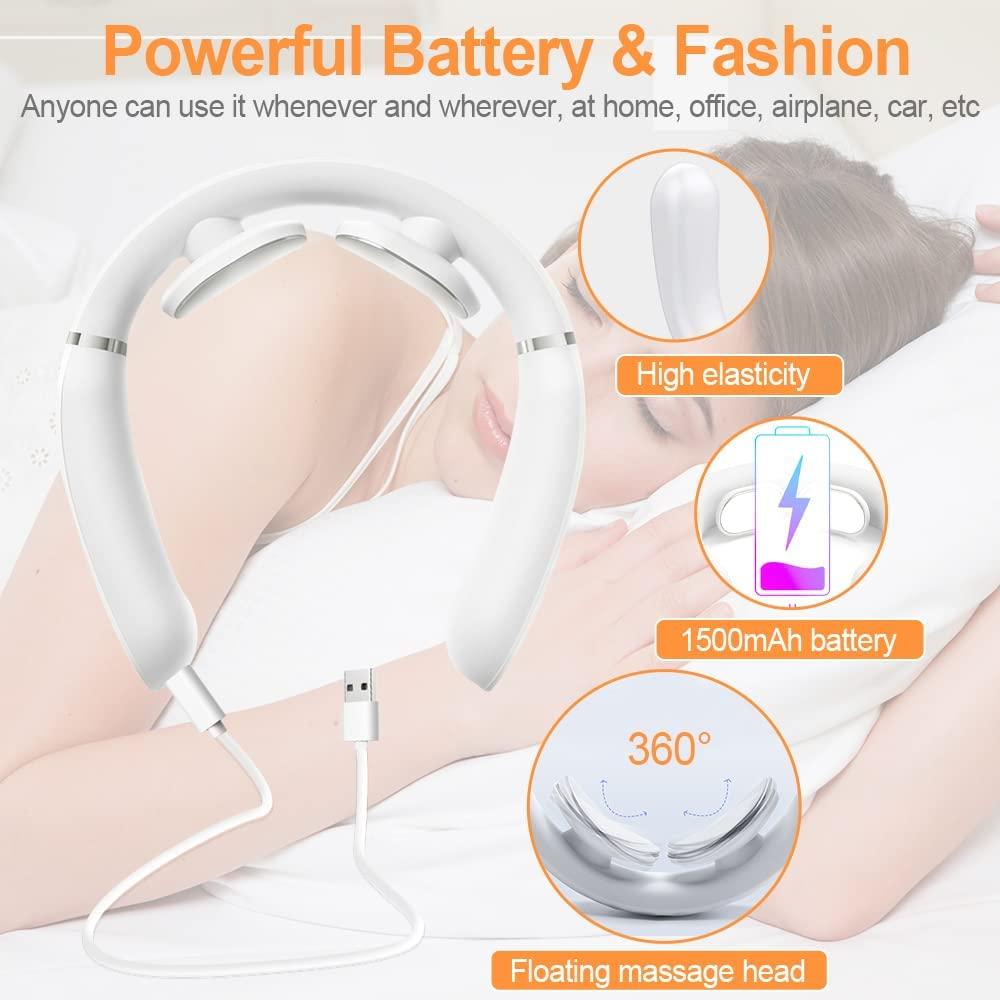 6 Heads Smart Electric Neck And Back Pulse Massager, Tens Wireless